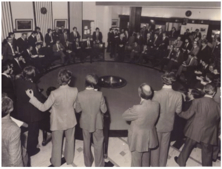 fig #1 – view of trading ‘ring’ – London Metals Exchange - circa 1978/79 (I’m standing a 1 O’clock positon – third box from left)
